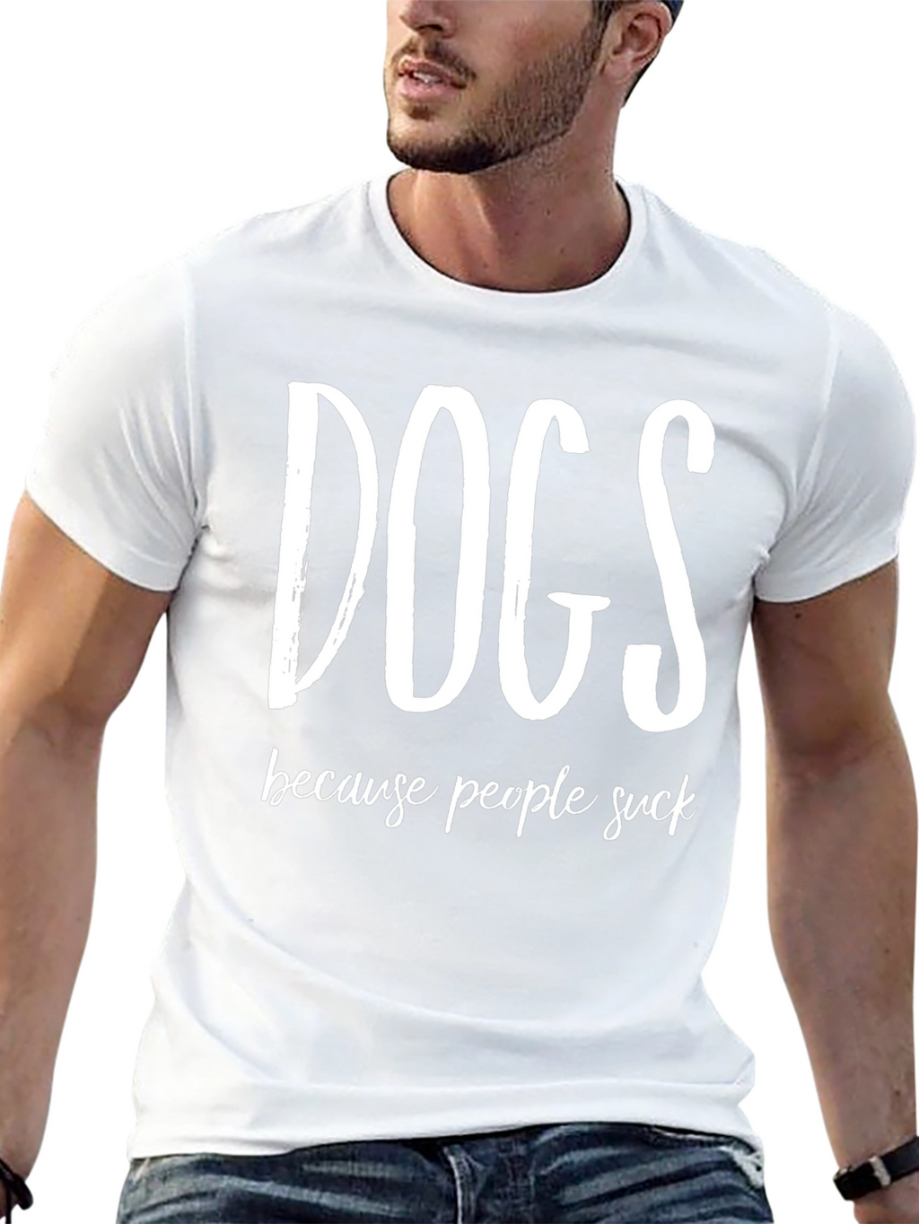 Dogs Because People Suck Funny Graphic Tee