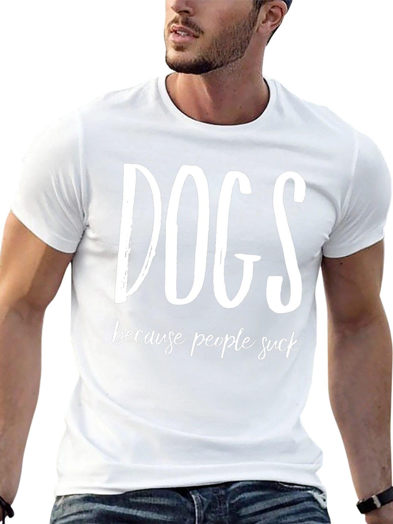 Dogs Because People Suck Funny Graphic Tee