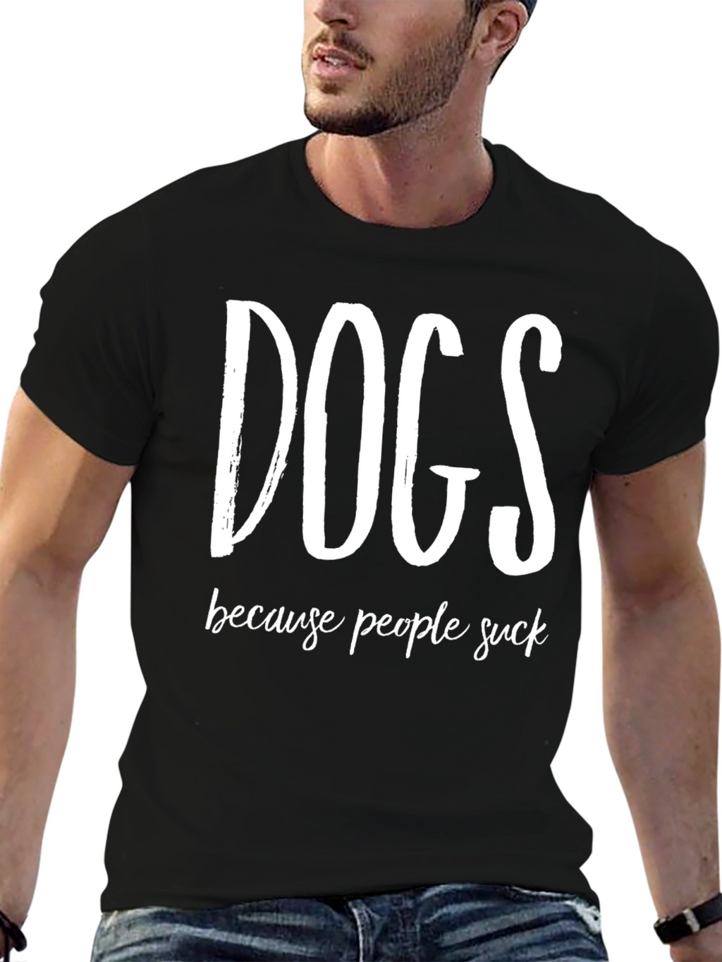 Dogs Because People Suck Funny Graphic Tee