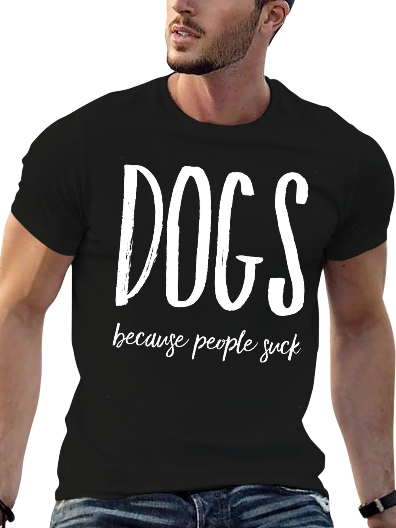 Dogs Because People Suck Funny Graphic Tee