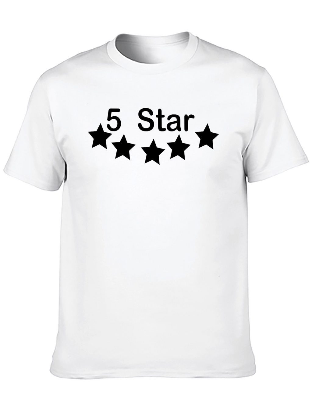 5 Star Graphic T-Shirt - Black Cotton Blend