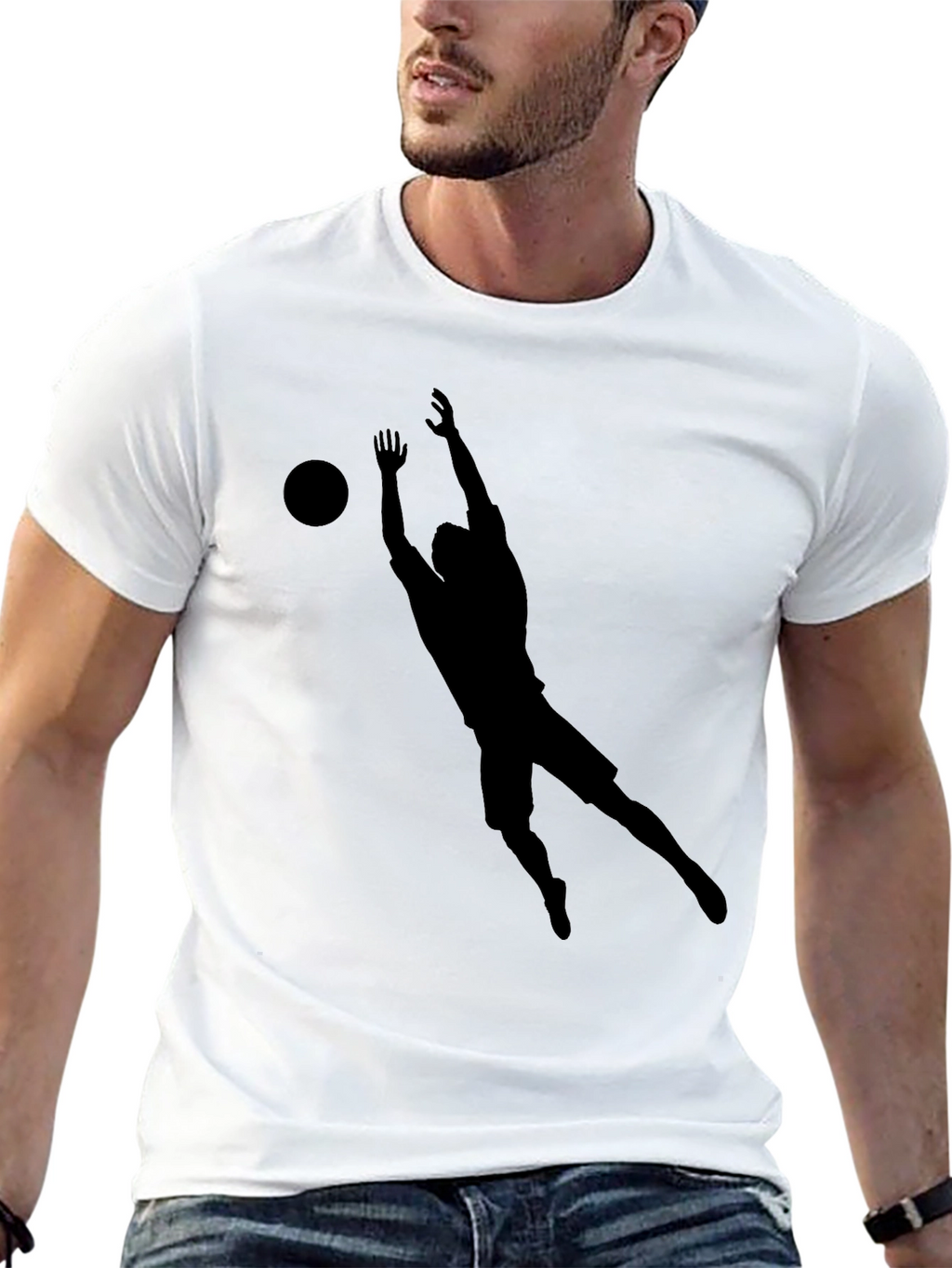 Mens Black Volleyball Graphic Tee