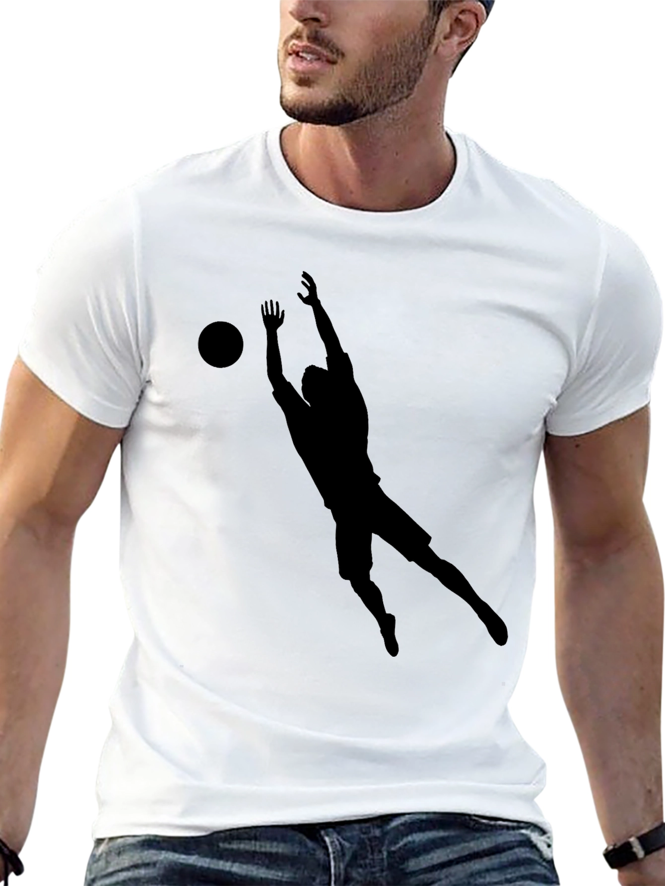 Mens Black Volleyball Graphic Tee