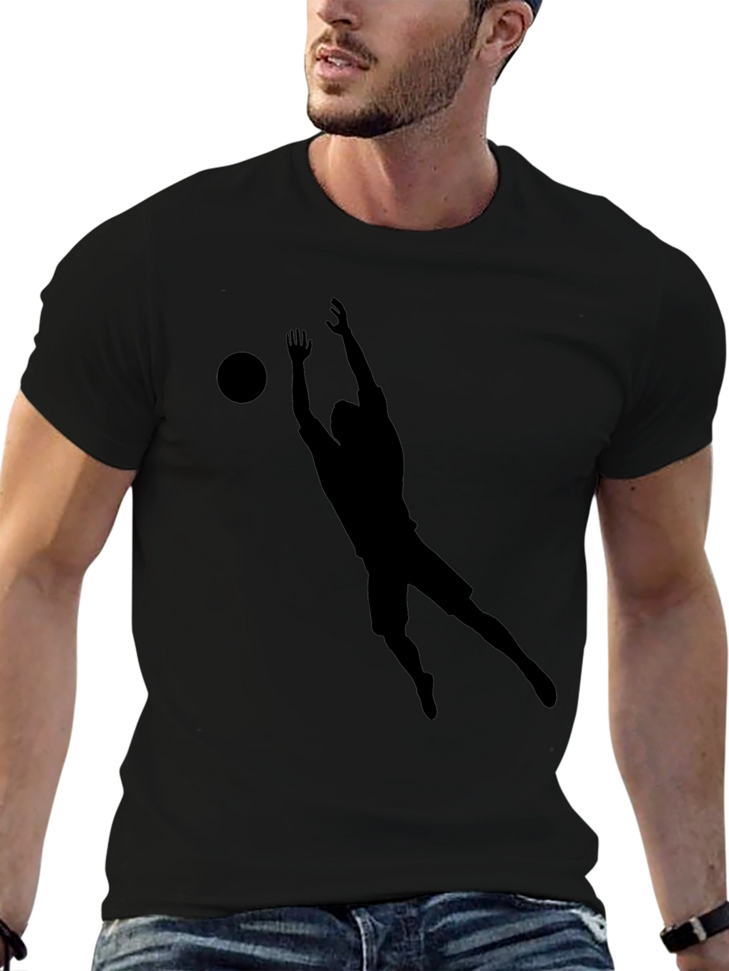 Mens Black Volleyball Graphic Tee