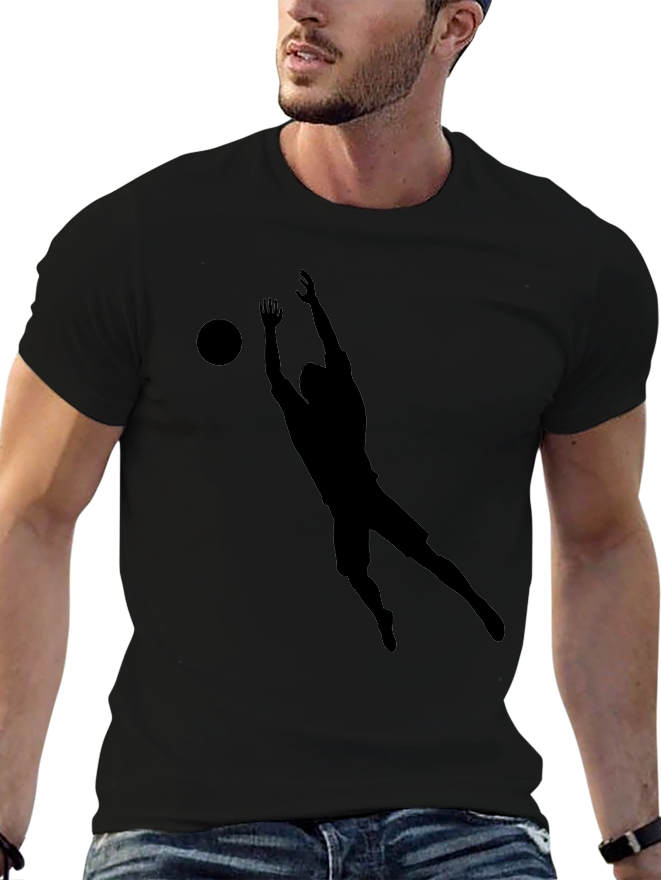 Mens Black Volleyball Graphic Tee