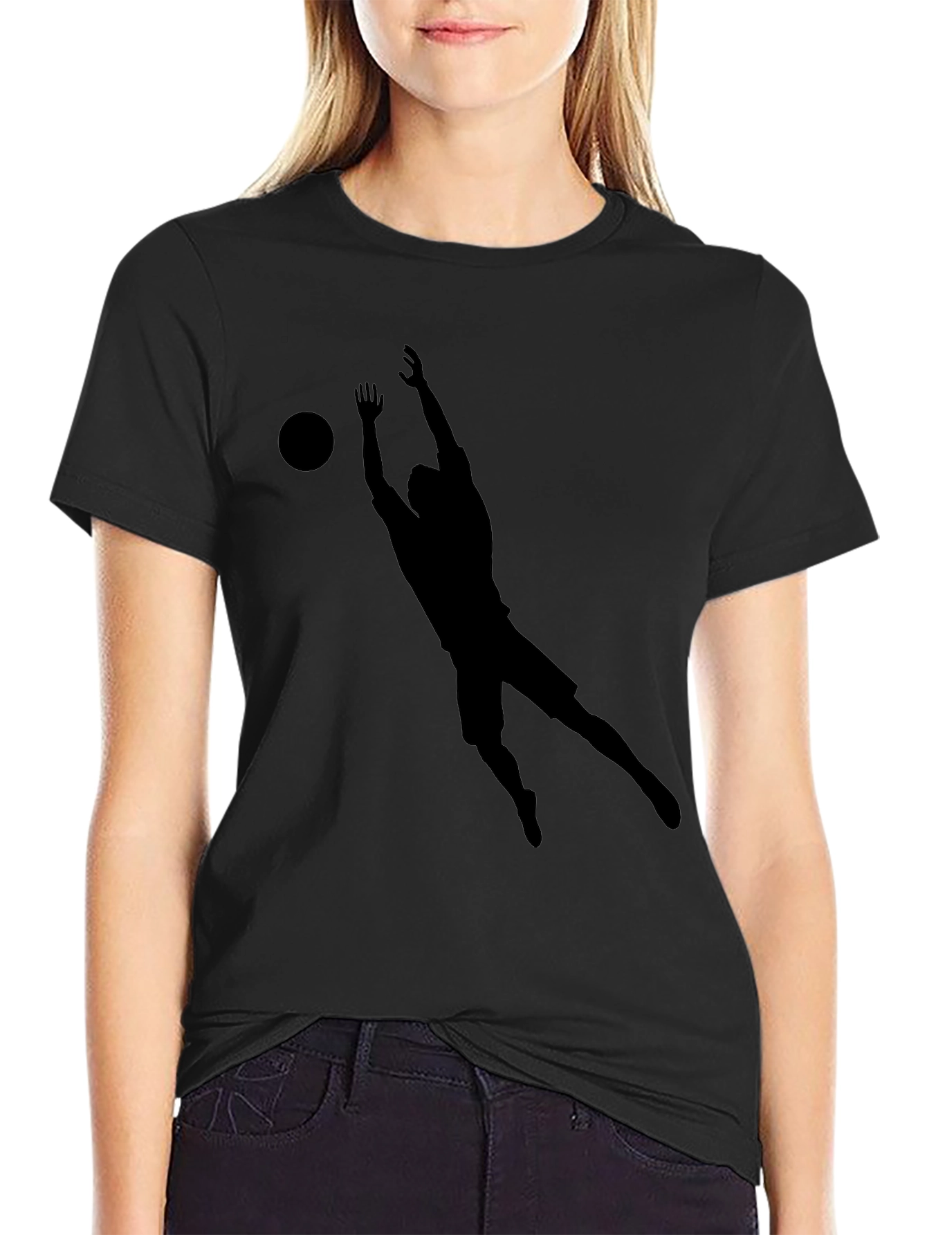 Mens Black Volleyball Graphic Tee