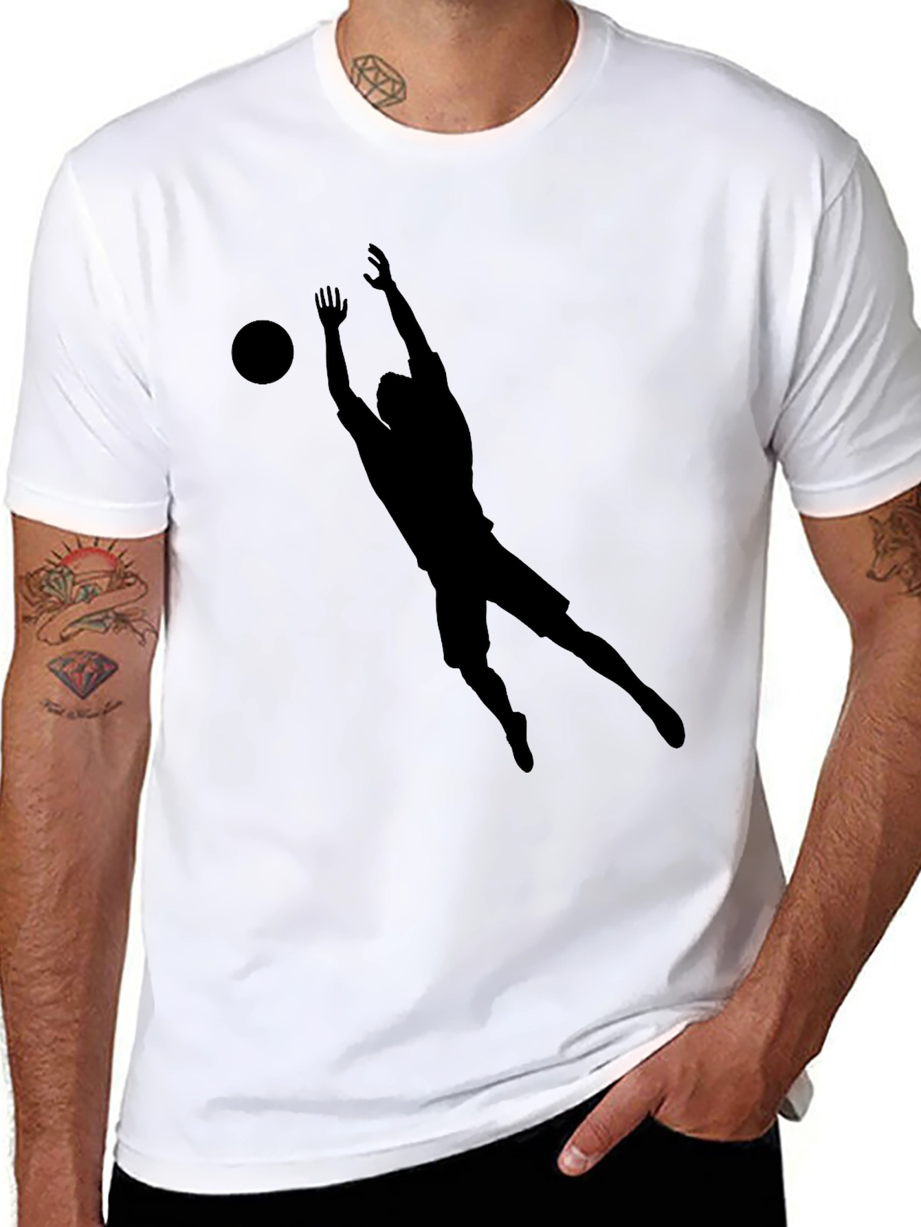 Mens Black Volleyball Graphic Tee