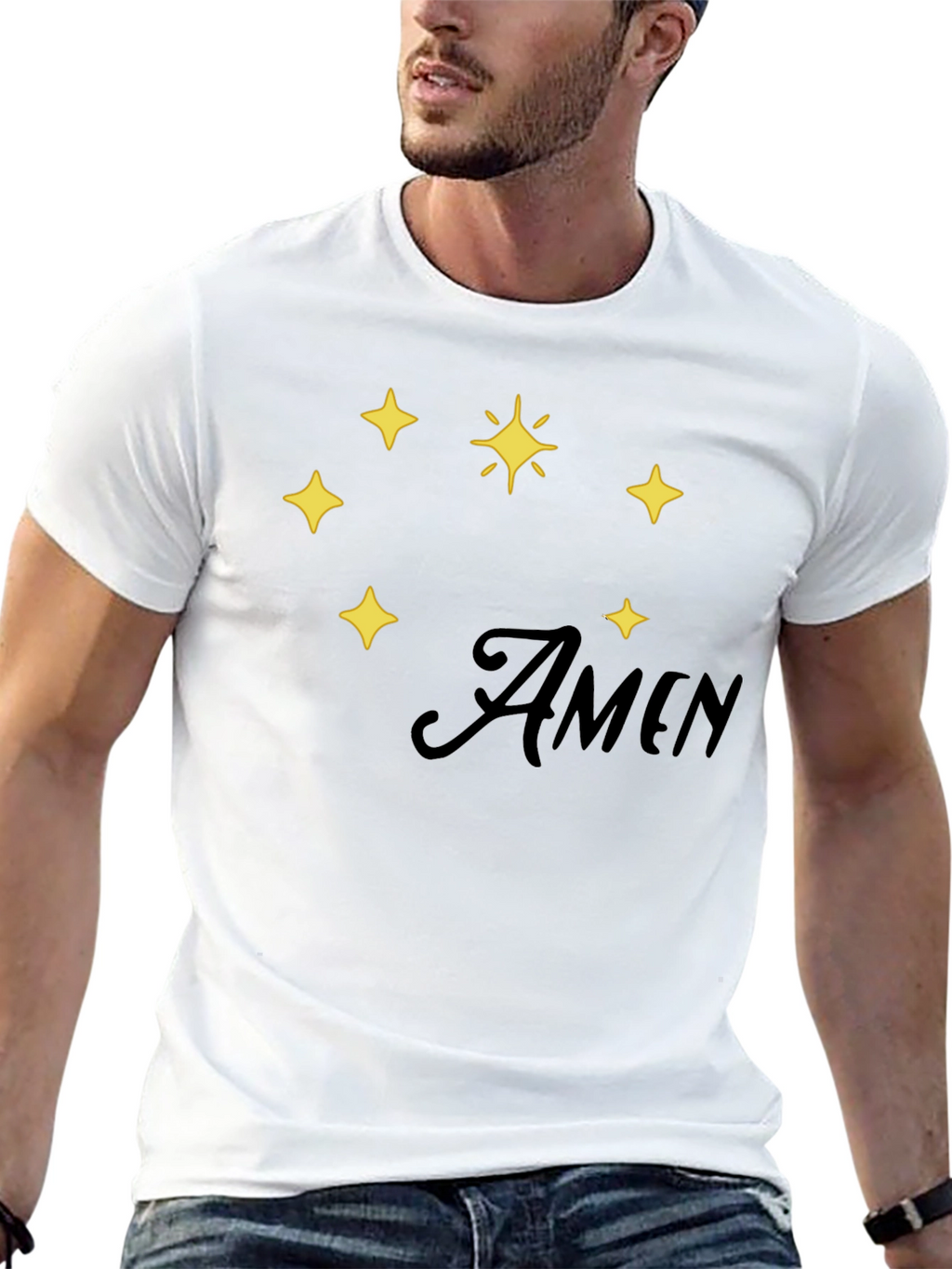Amen Stars Graphic Black T-Shirt