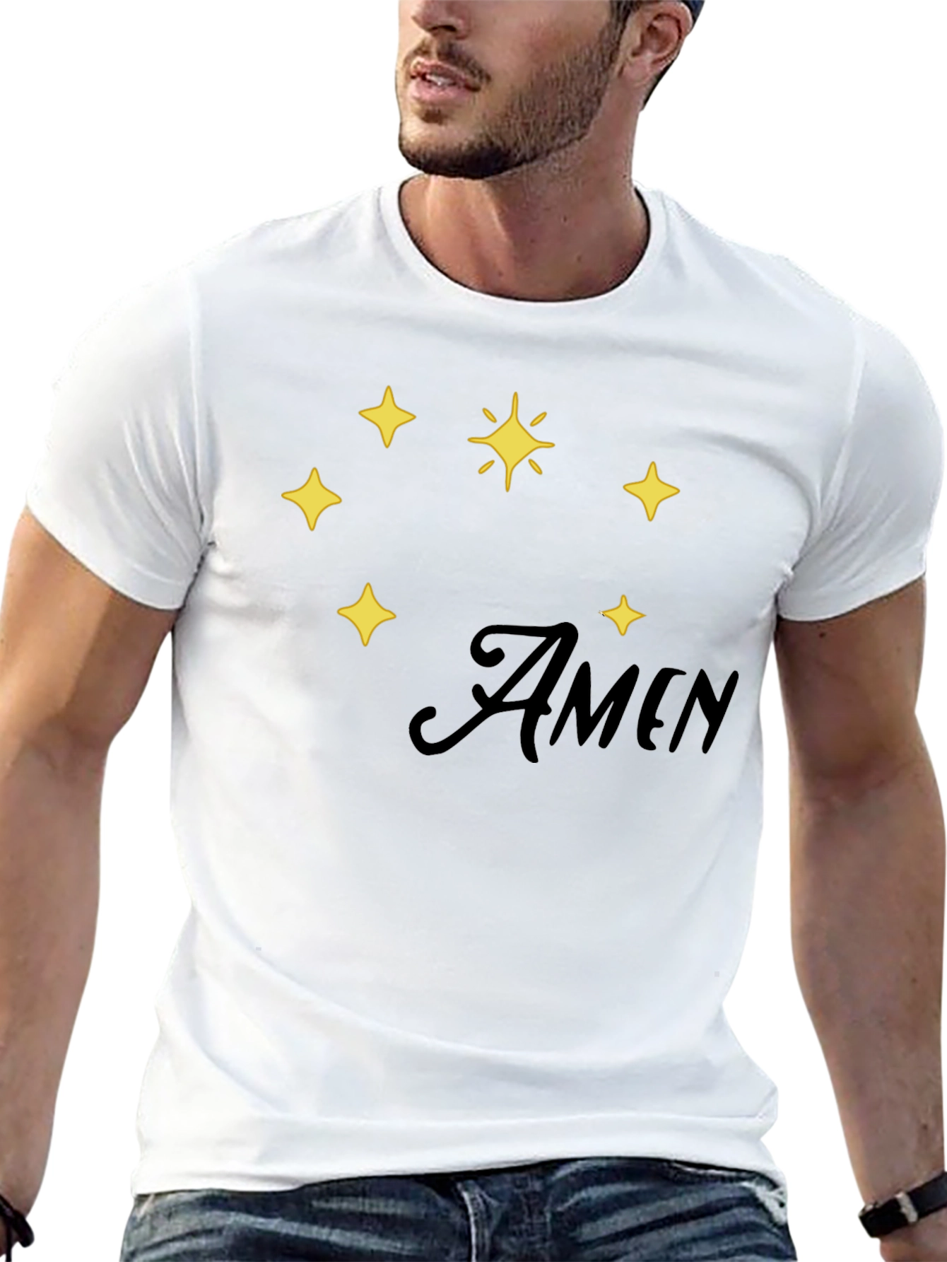 Amen Stars Graphic Black T-Shirt