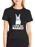 I Love My Rabbit Graphic T-Shirt