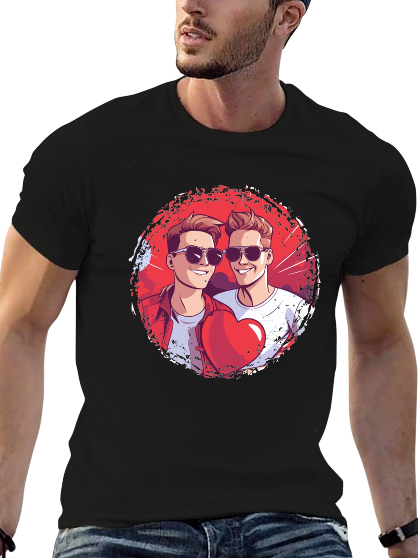 Heart Brothers T-Shirt - Stylish Graphic Tee