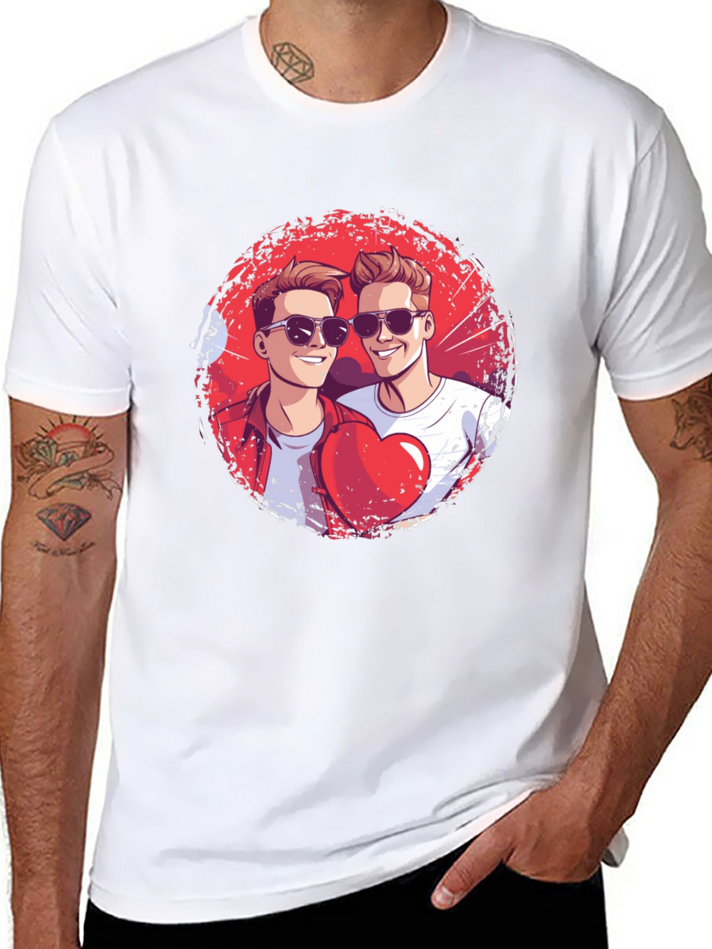 Heart Brothers T-Shirt - Stylish Graphic Tee