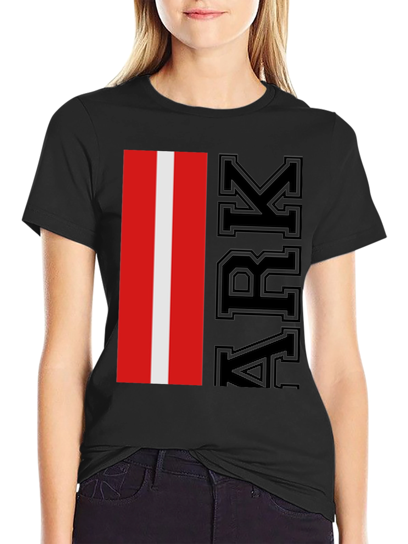 ARK Red & White Stripe Graphic T-Shirt