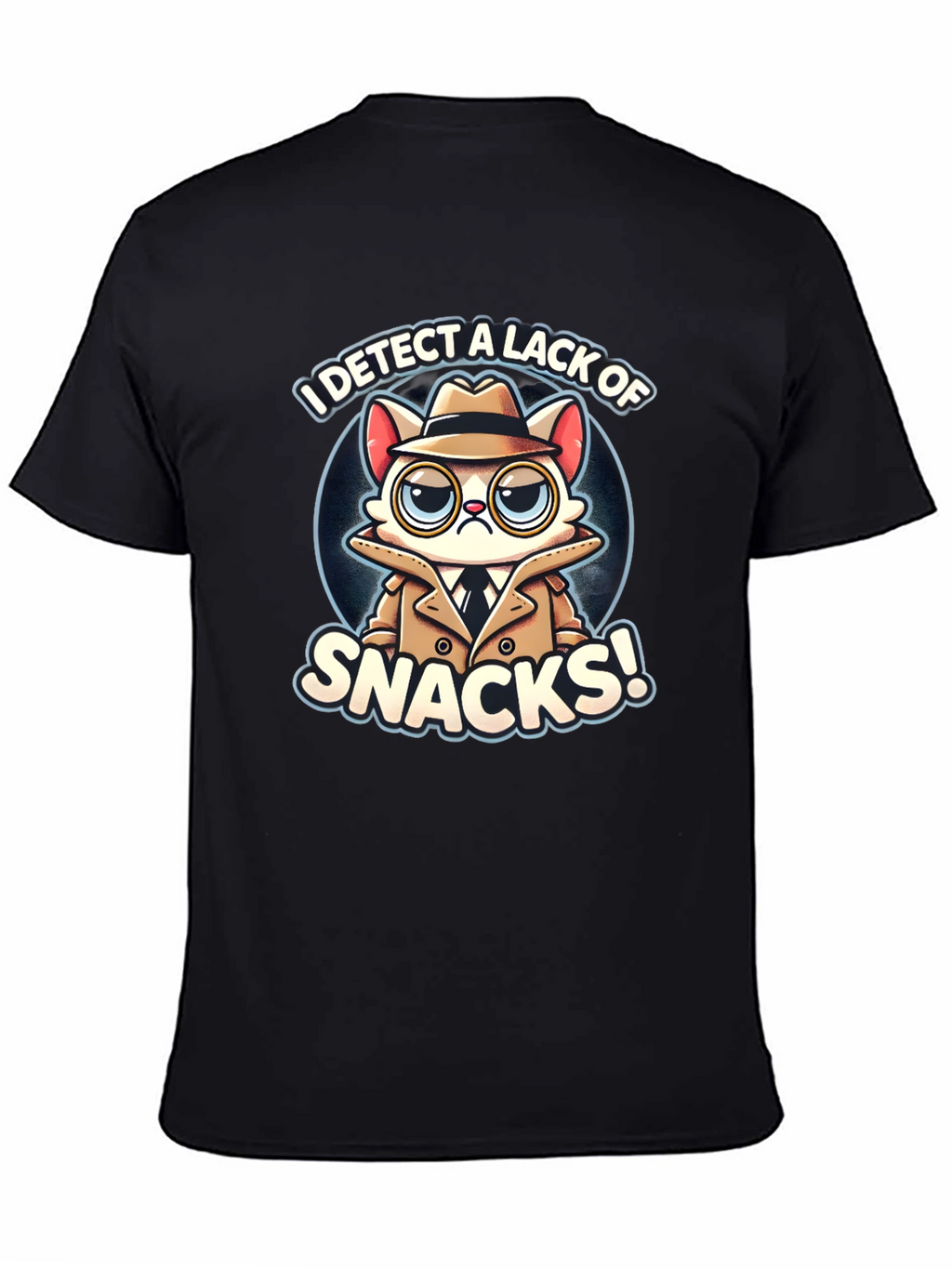 Detective Cat Snack T-Shirt - Funny Graphic Tee