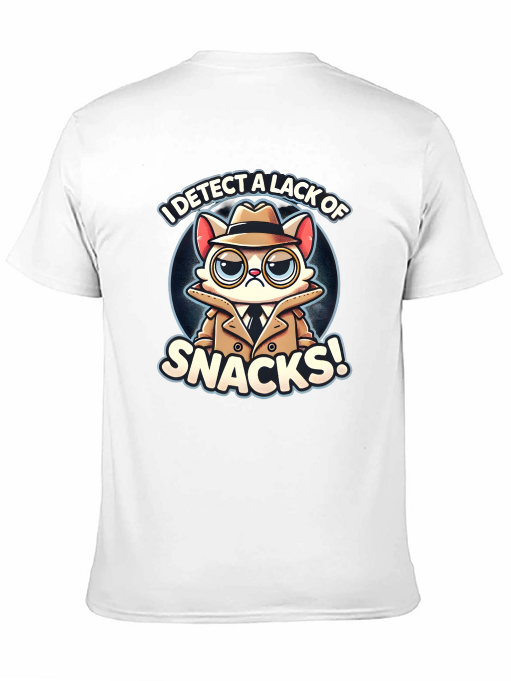Detective Cat Snack T-Shirt - Funny Graphic Tee