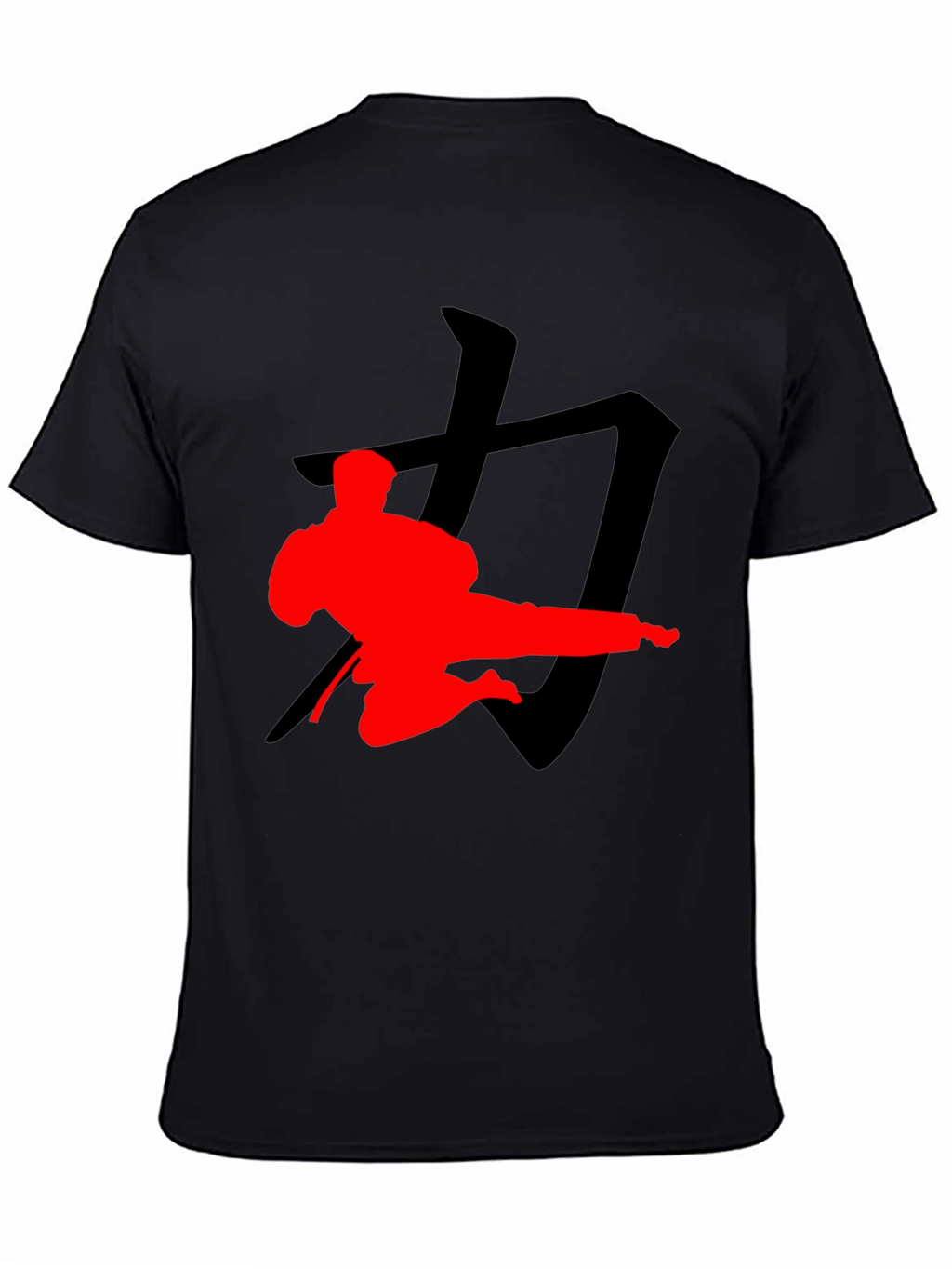 Karate Silhouette Graphic Tee - Black