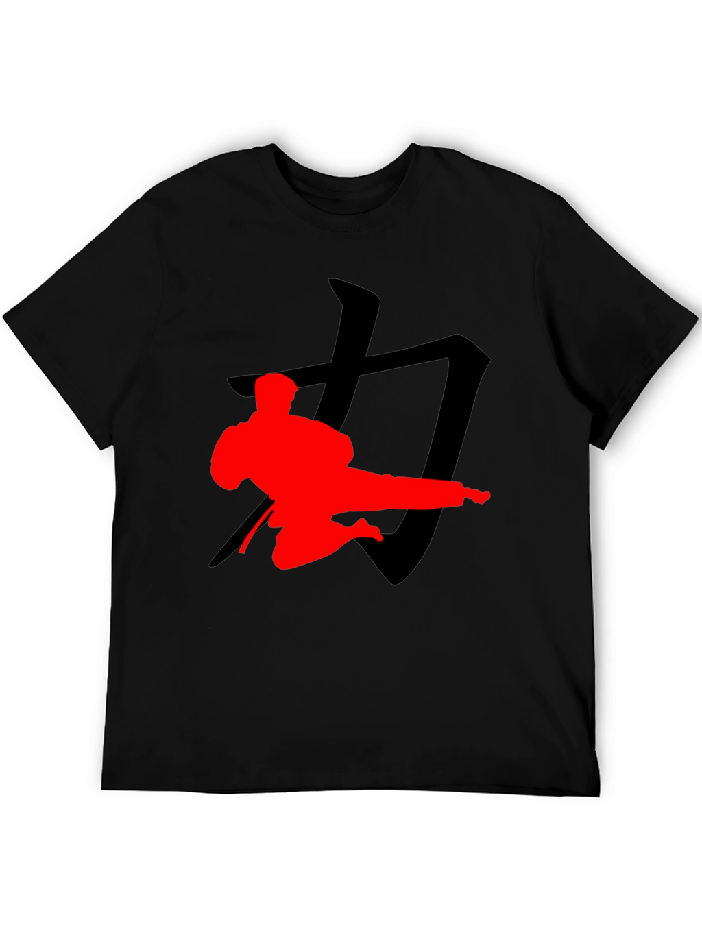 Karate Silhouette Graphic Tee - Black