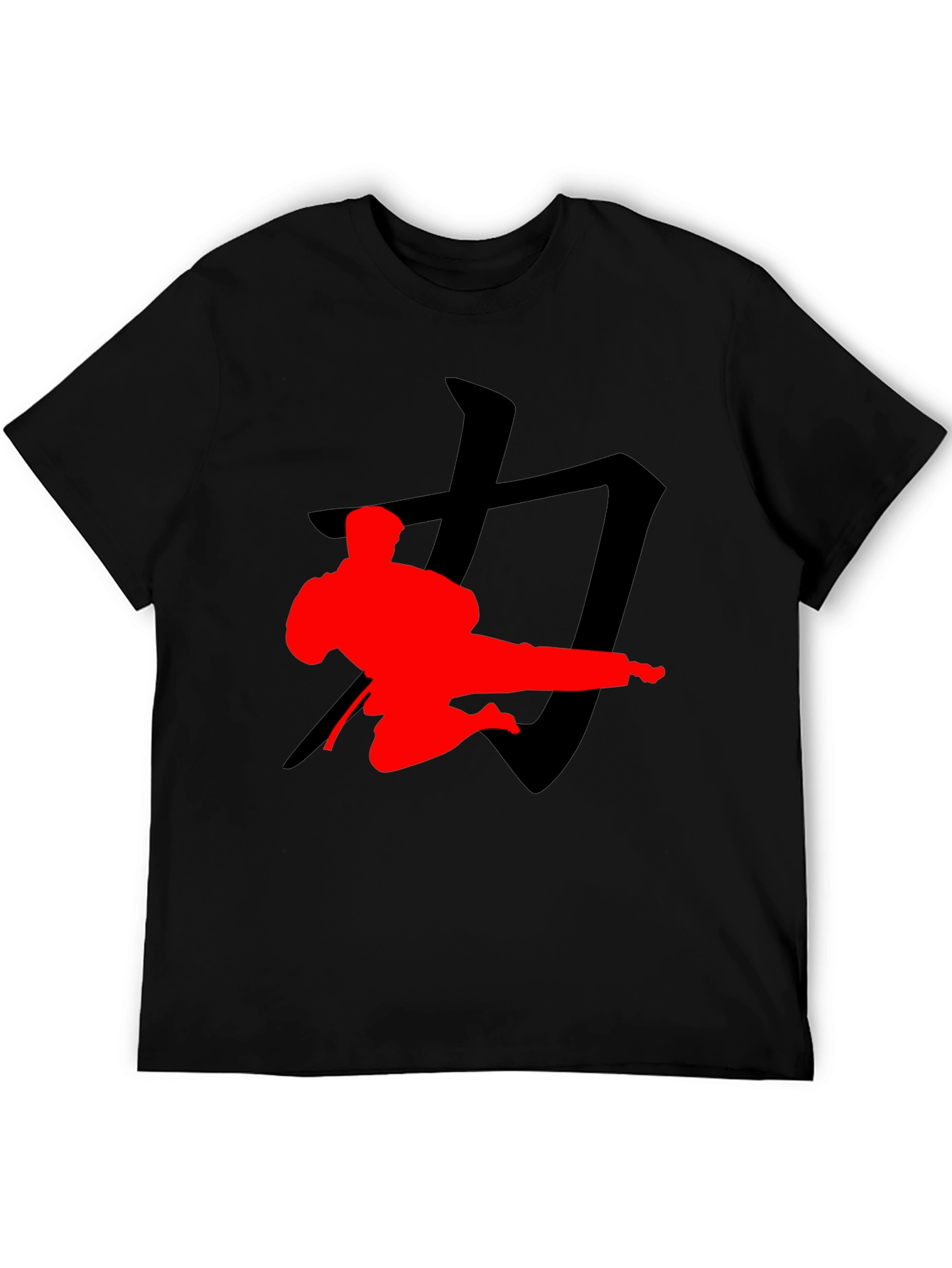 Karate Silhouette Graphic Tee - Black