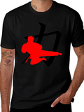 Karate Silhouette Graphic Tee - Black