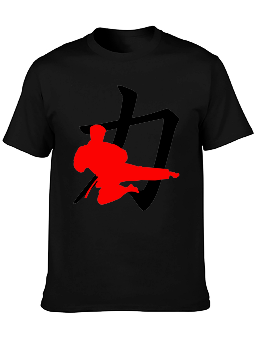 Karate Silhouette Graphic Tee - Black