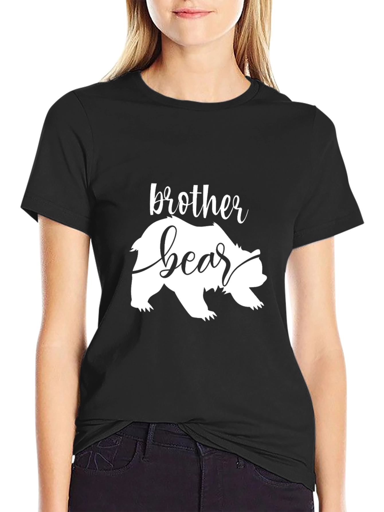 Brother Bear Graphic Tee - Stylish Black T-Shirt