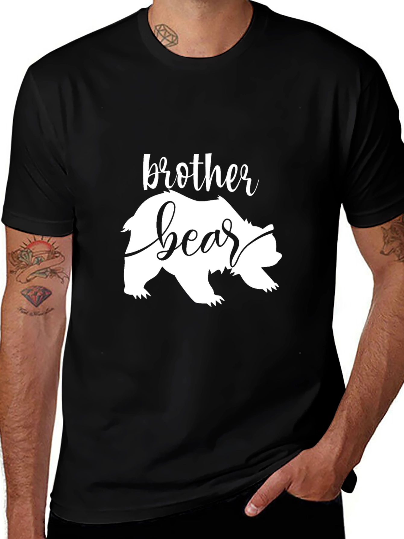 Brother Bear Graphic Tee - Stylish Black T-Shirt