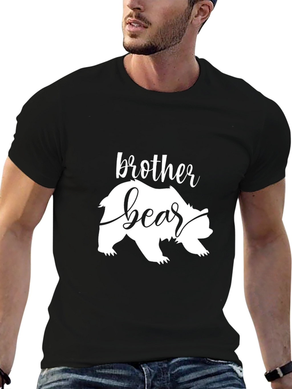 Brother Bear Graphic Tee - Stylish Black T-Shirt