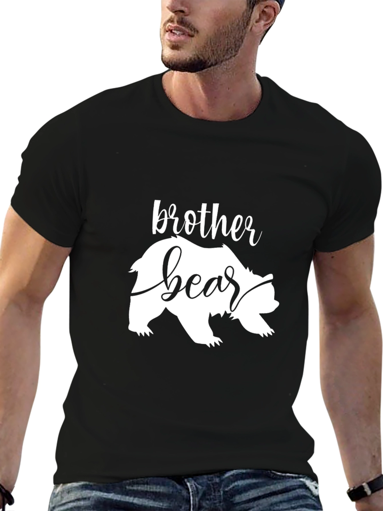 Brother Bear Graphic Tee - Stylish Black T-Shirt