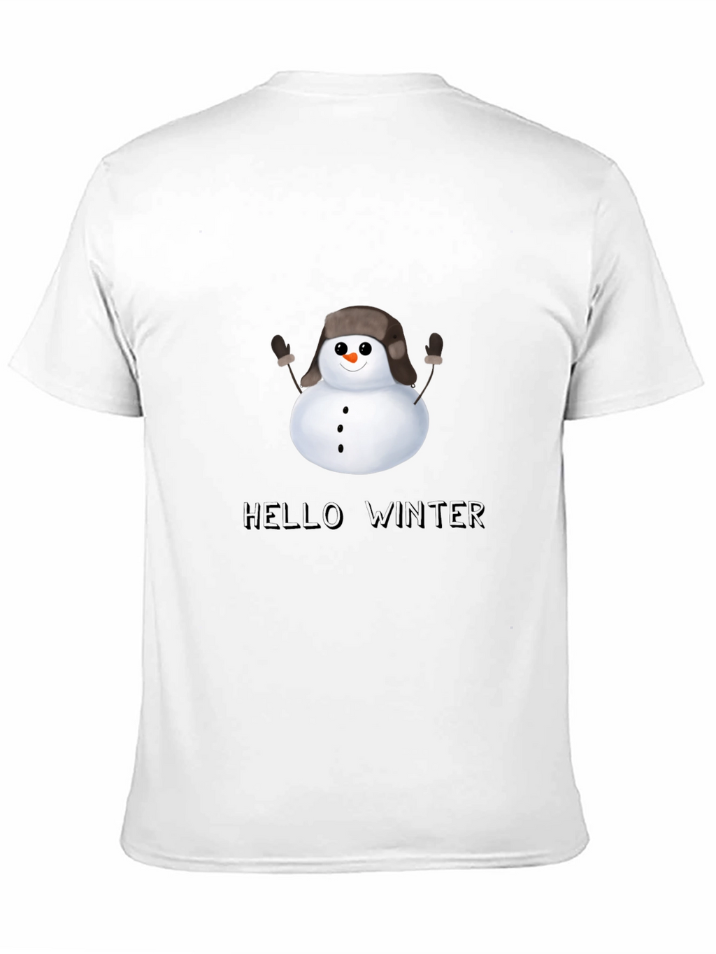 Hello Winter Snowman T-Shirt - Black