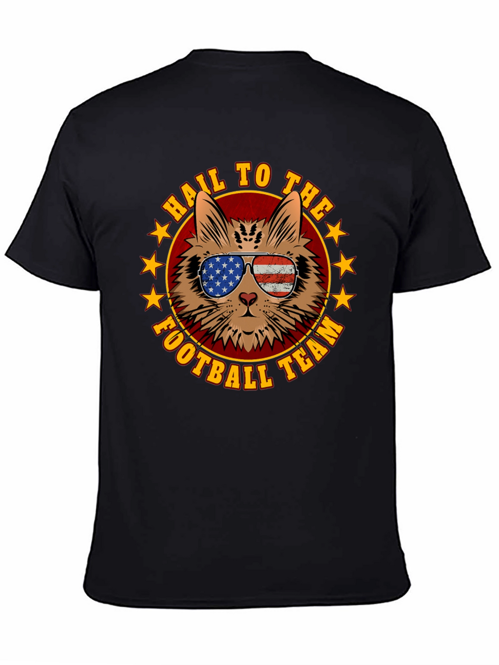 Patriotic Cat Football Fan T-Shirt