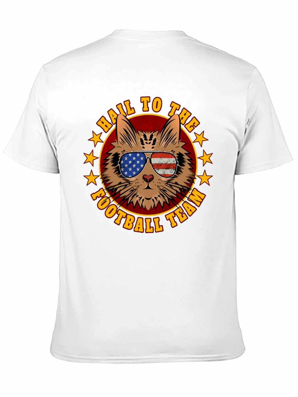 Patriotic Cat Football Fan T-Shirt