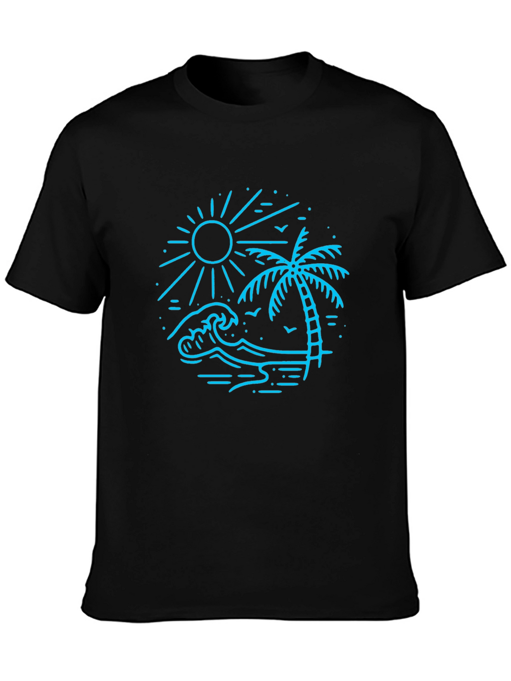 Black Beach Scene Graphic Tee