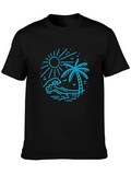Black Beach Scene Graphic Tee