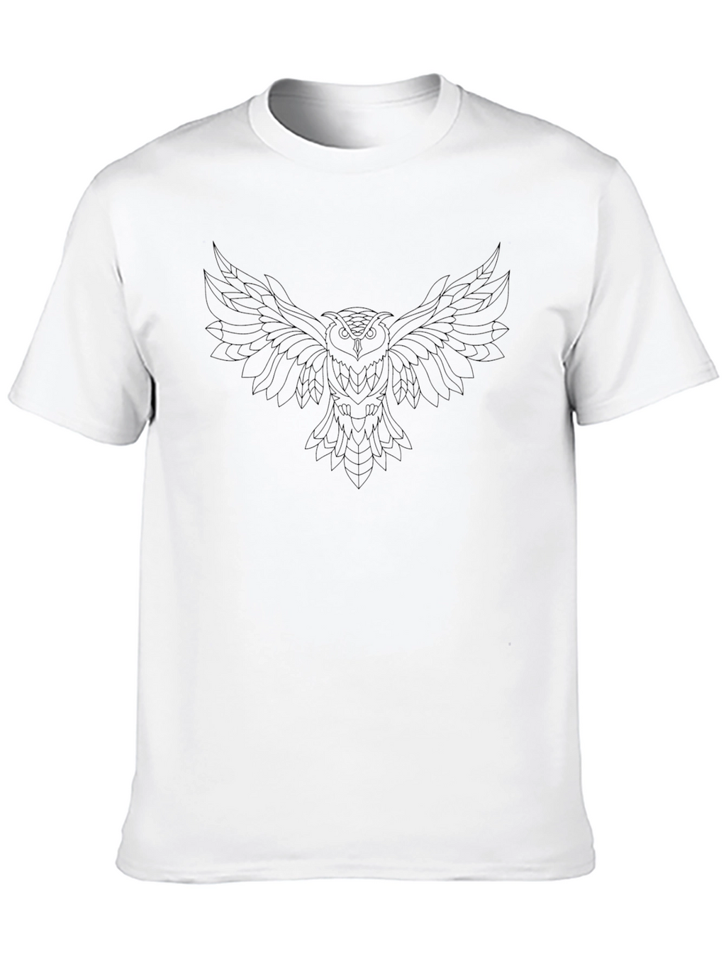 Mens Black T-Shirt with Owl Design