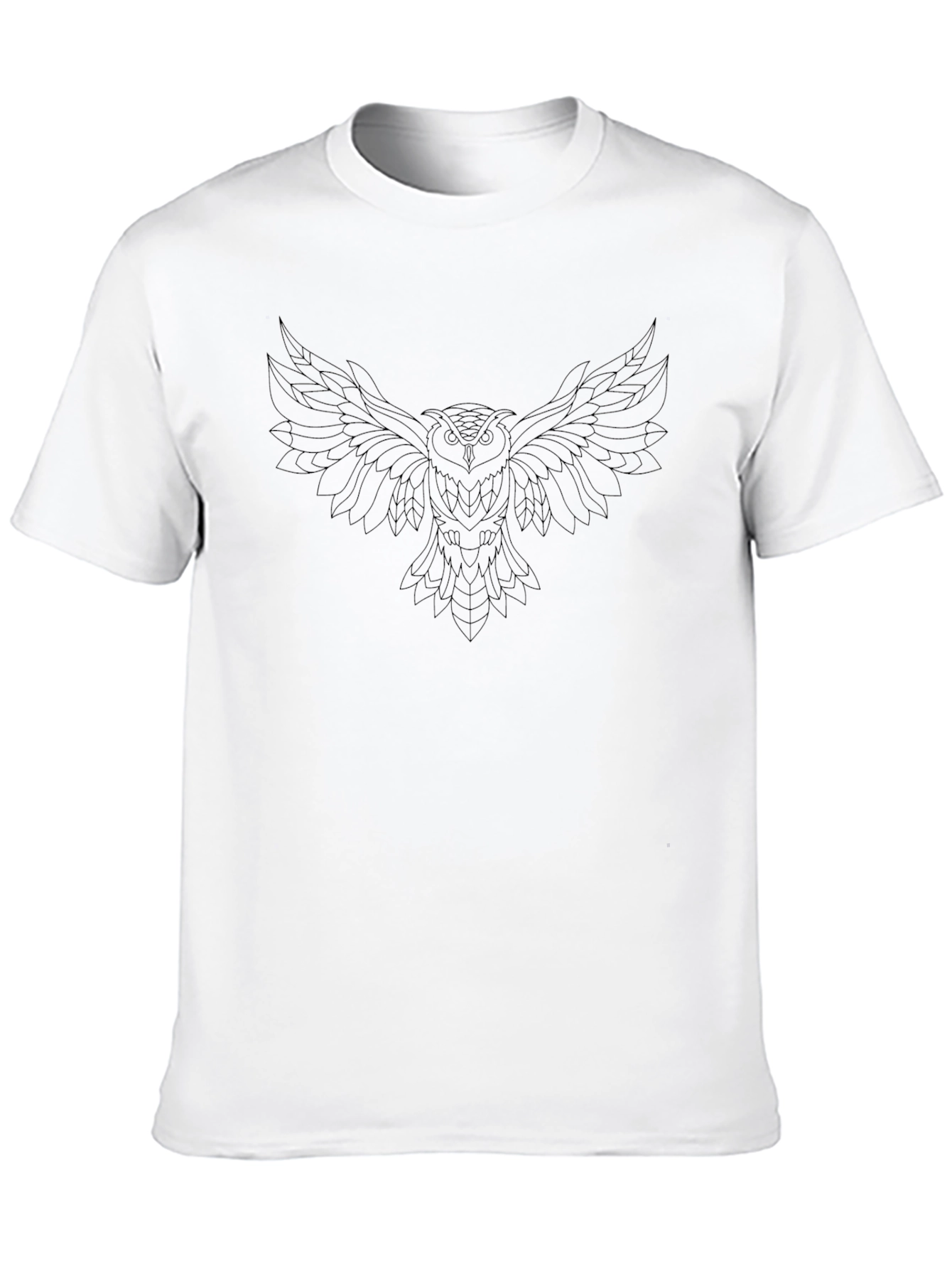 Mens Black T-Shirt with Owl Design