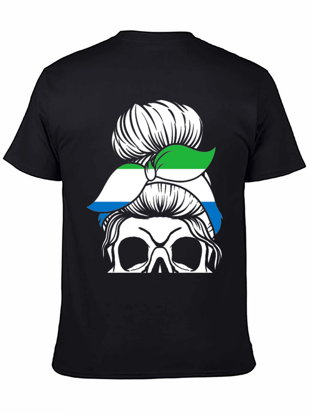 Sierra Leone Messy Bun Skull T-Shirt