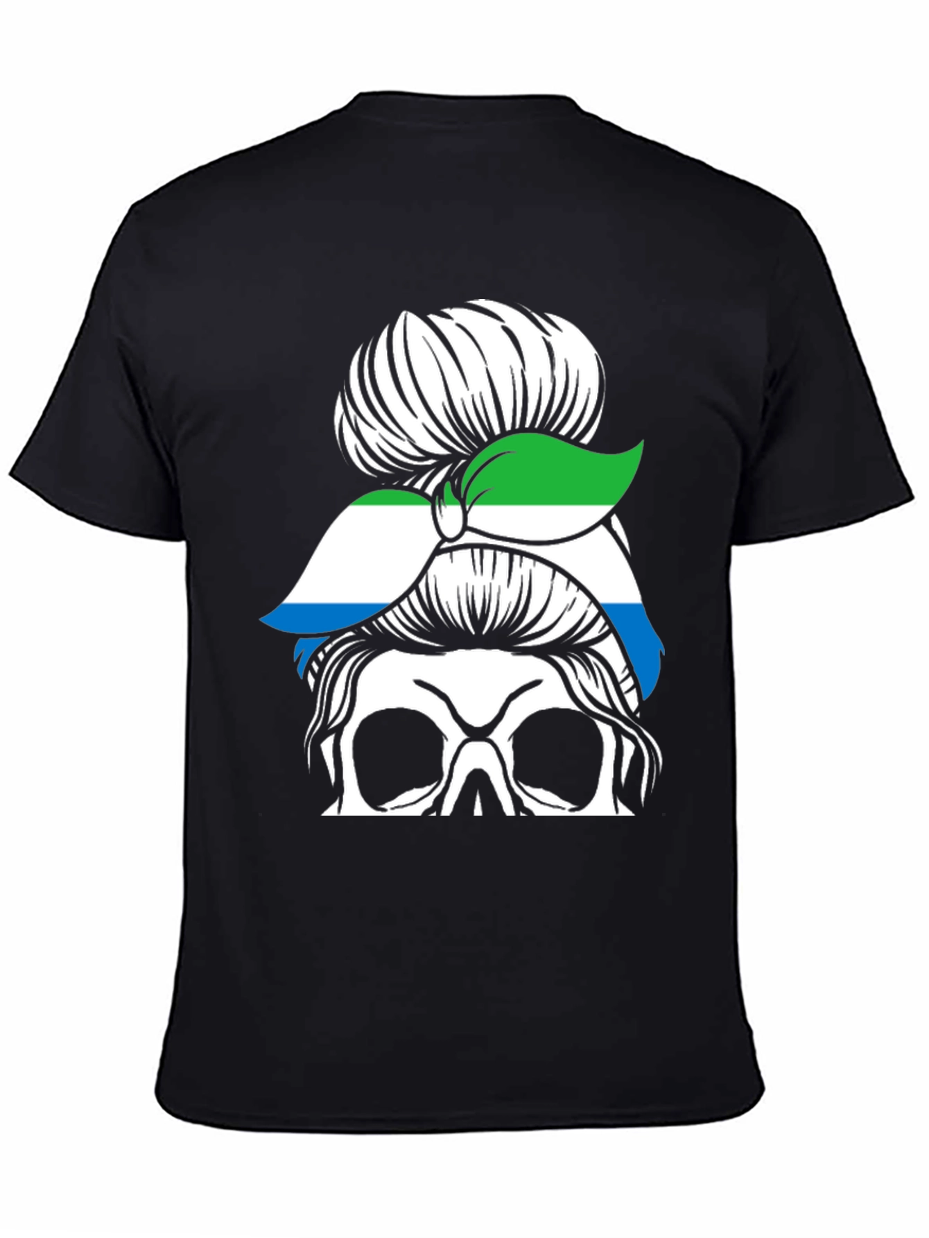 Sierra Leone Messy Bun Skull T-Shirt