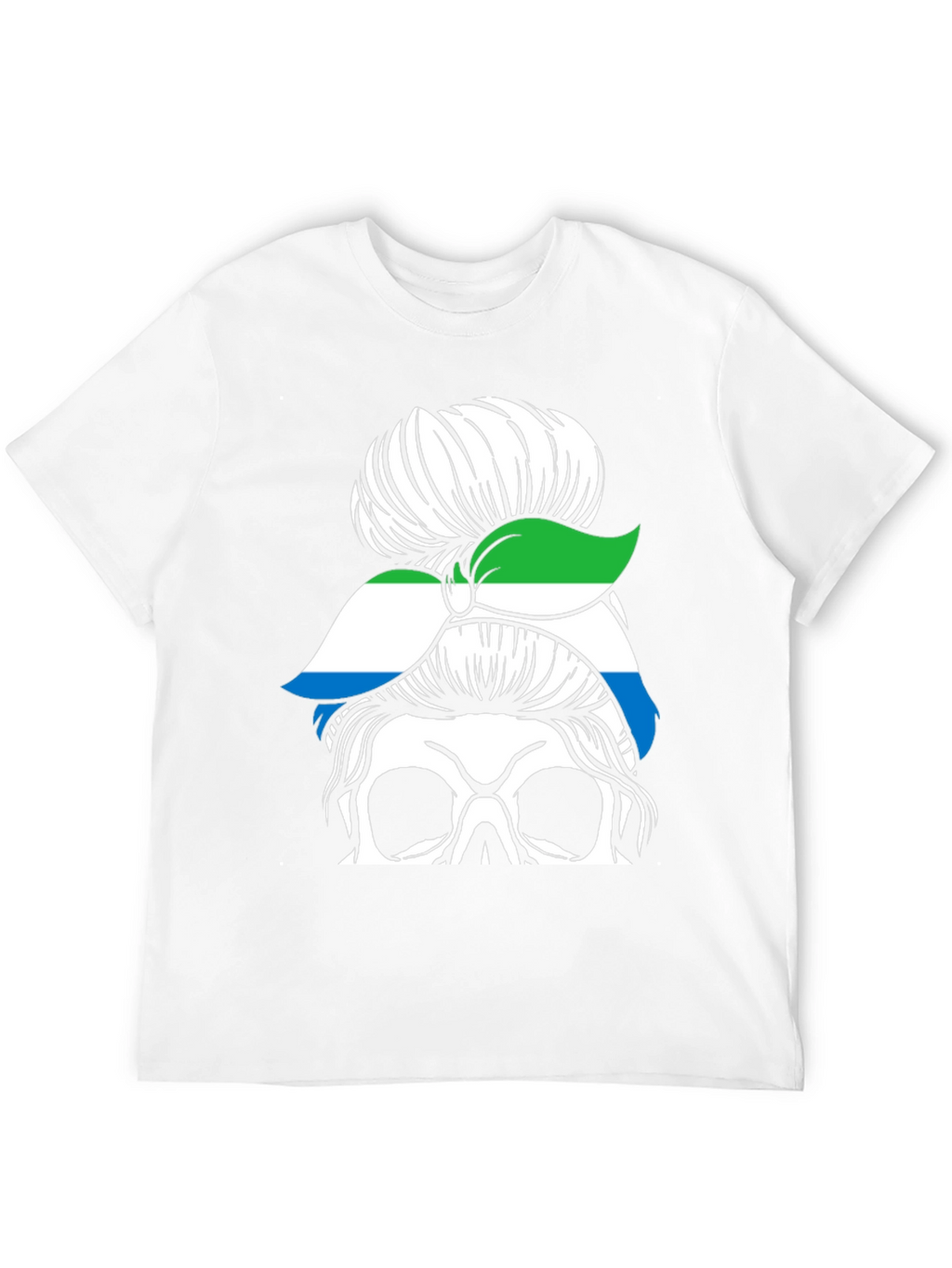 Sierra Leone Messy Bun Skull T-Shirt