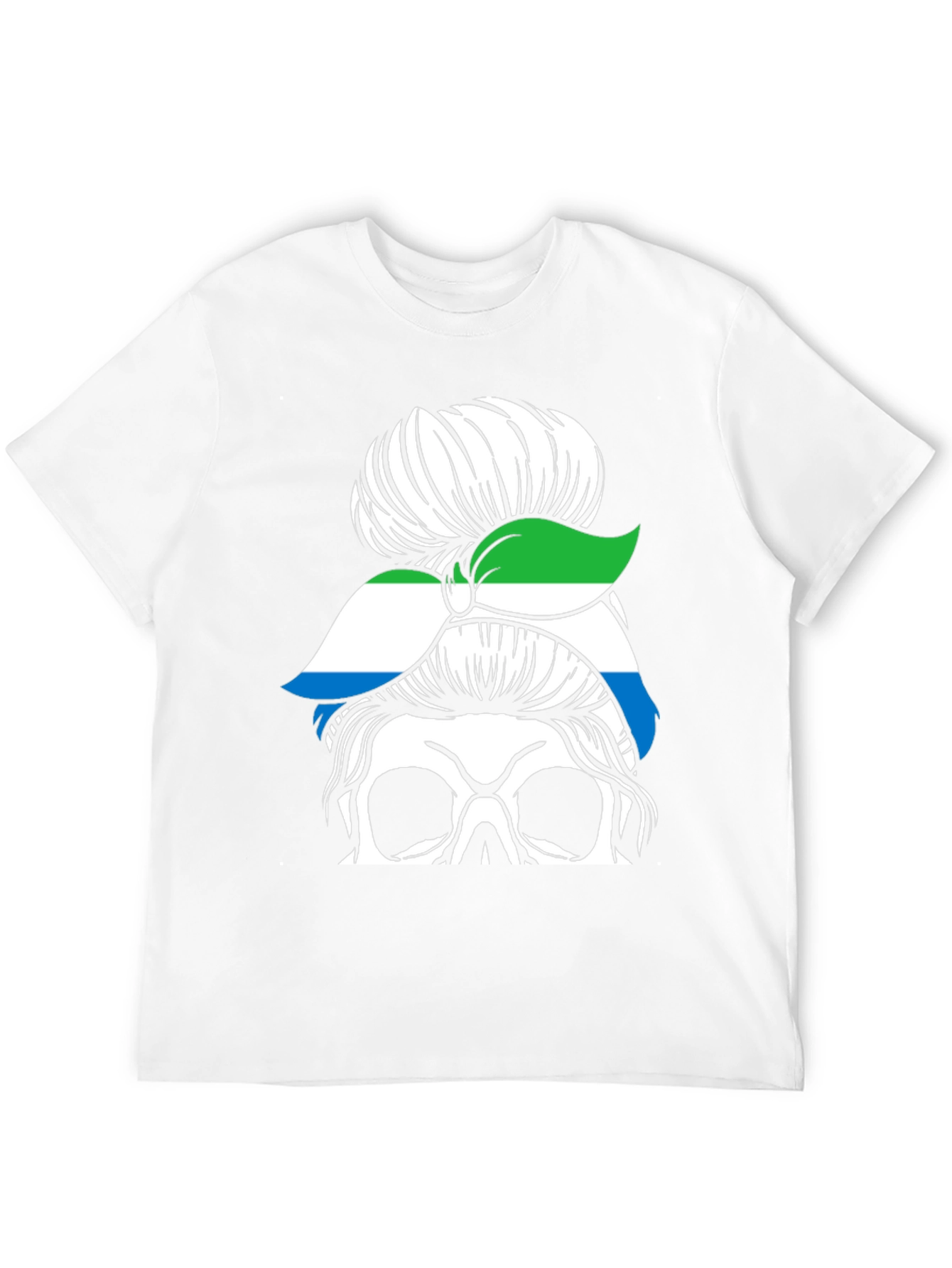 Sierra Leone Messy Bun Skull T-Shirt