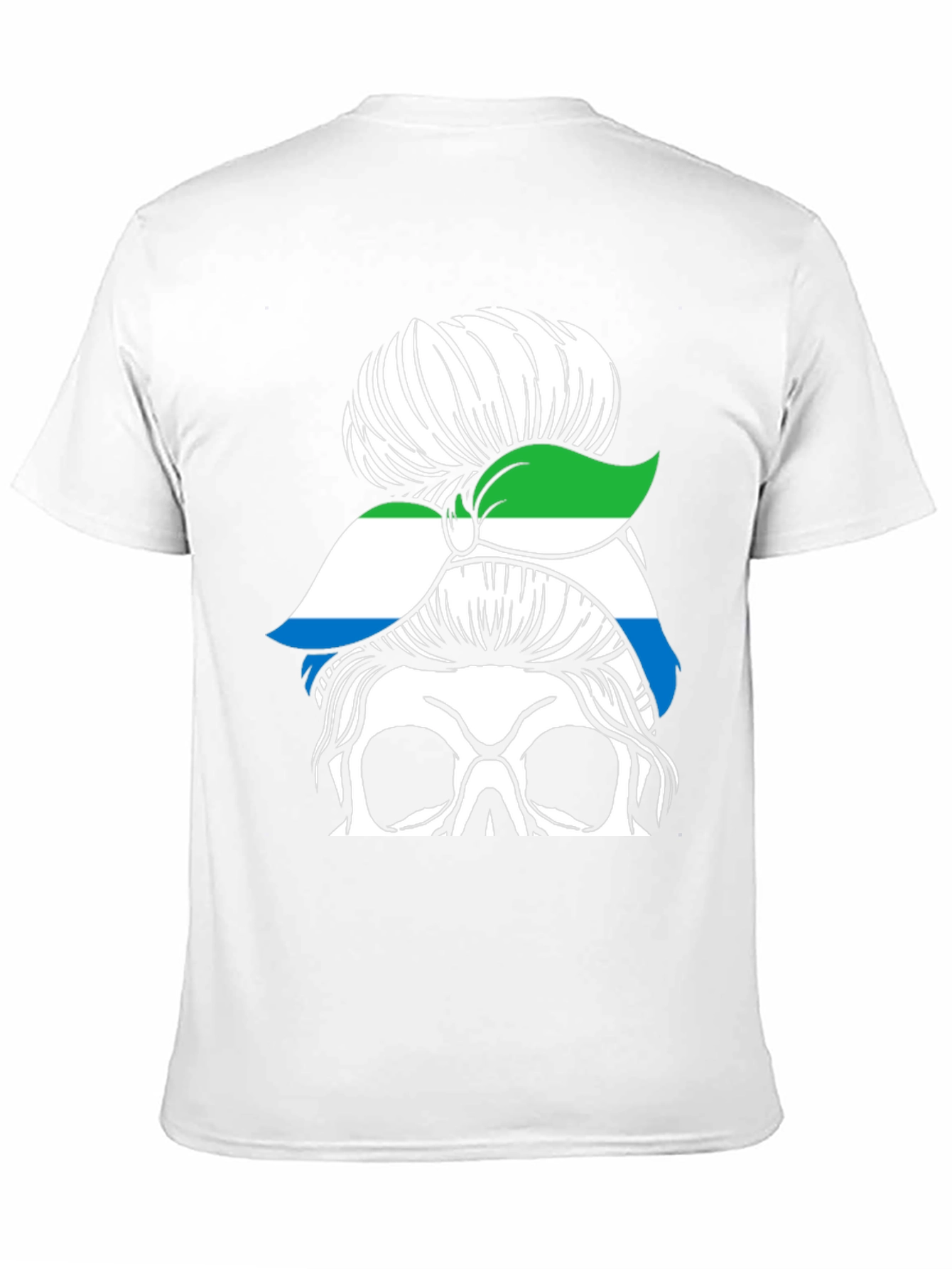 Sierra Leone Messy Bun Skull T-Shirt