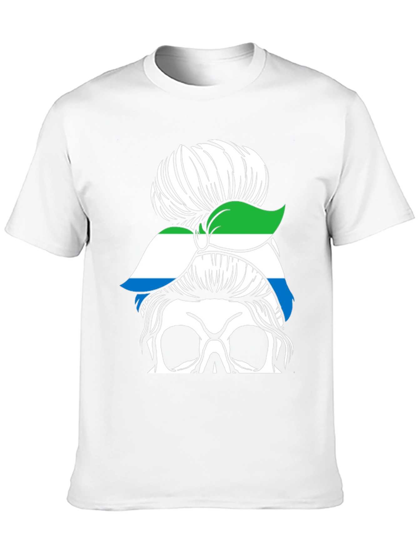 Sierra Leone Messy Bun Skull T-Shirt