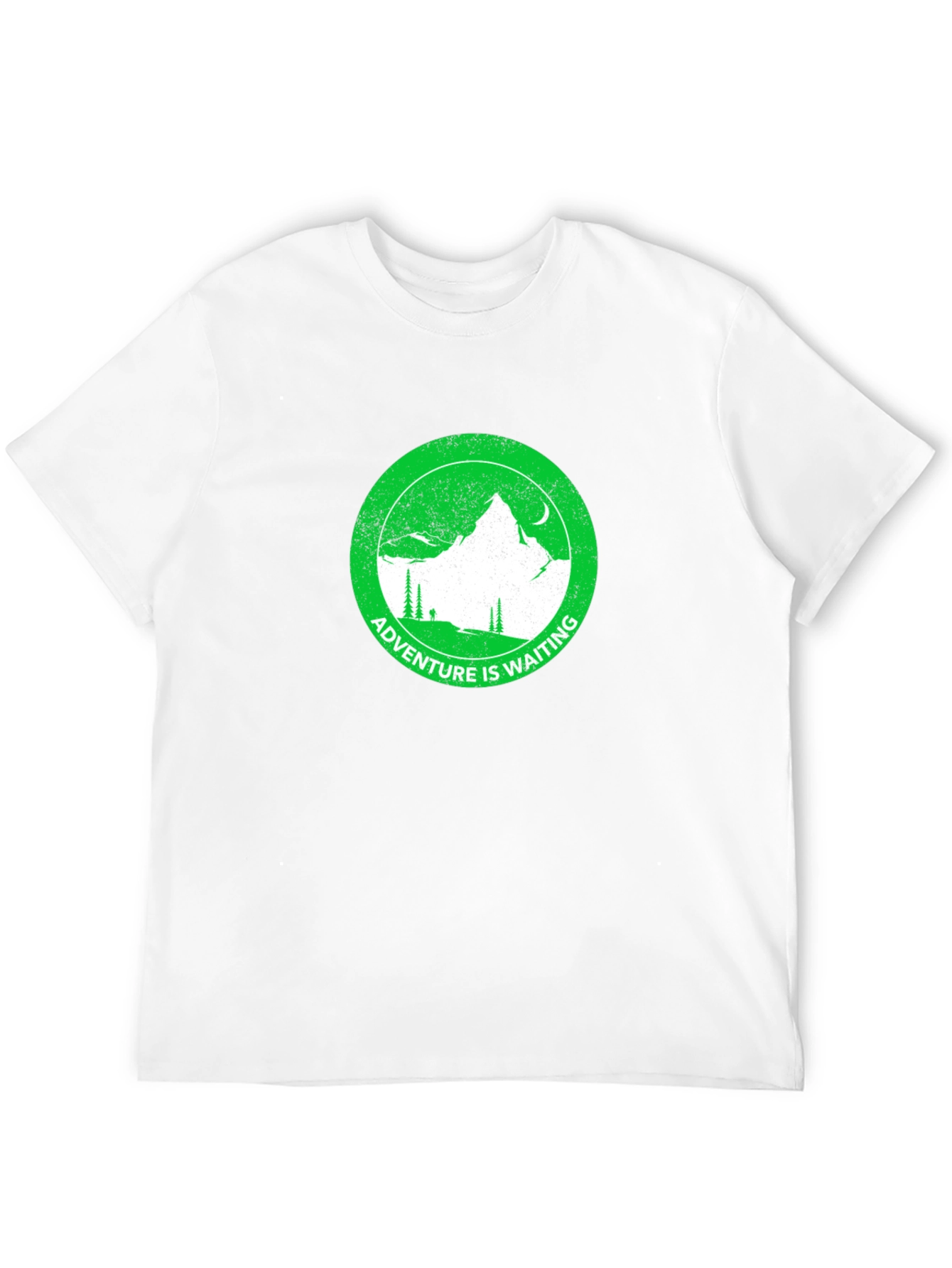 Adventure Awaits Black Tee - Mountain Graphic Print