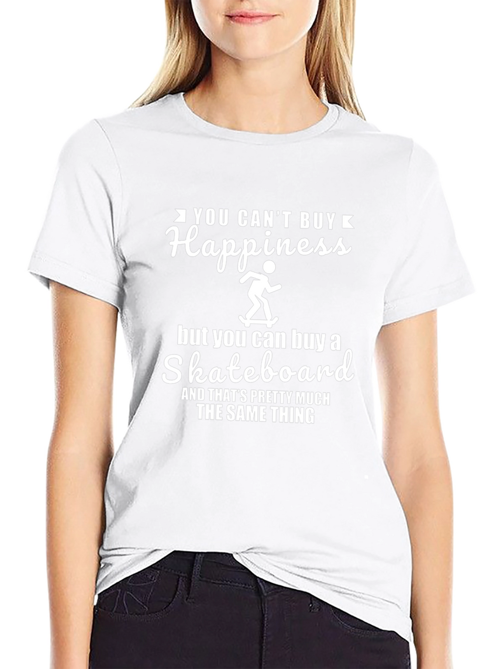 Happiness Skateboard Graphic T-Shirt