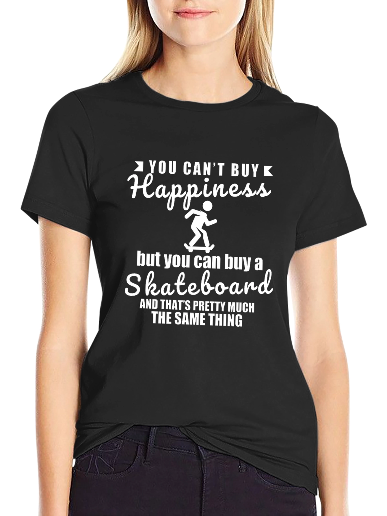 Happiness Skateboard Graphic T-Shirt