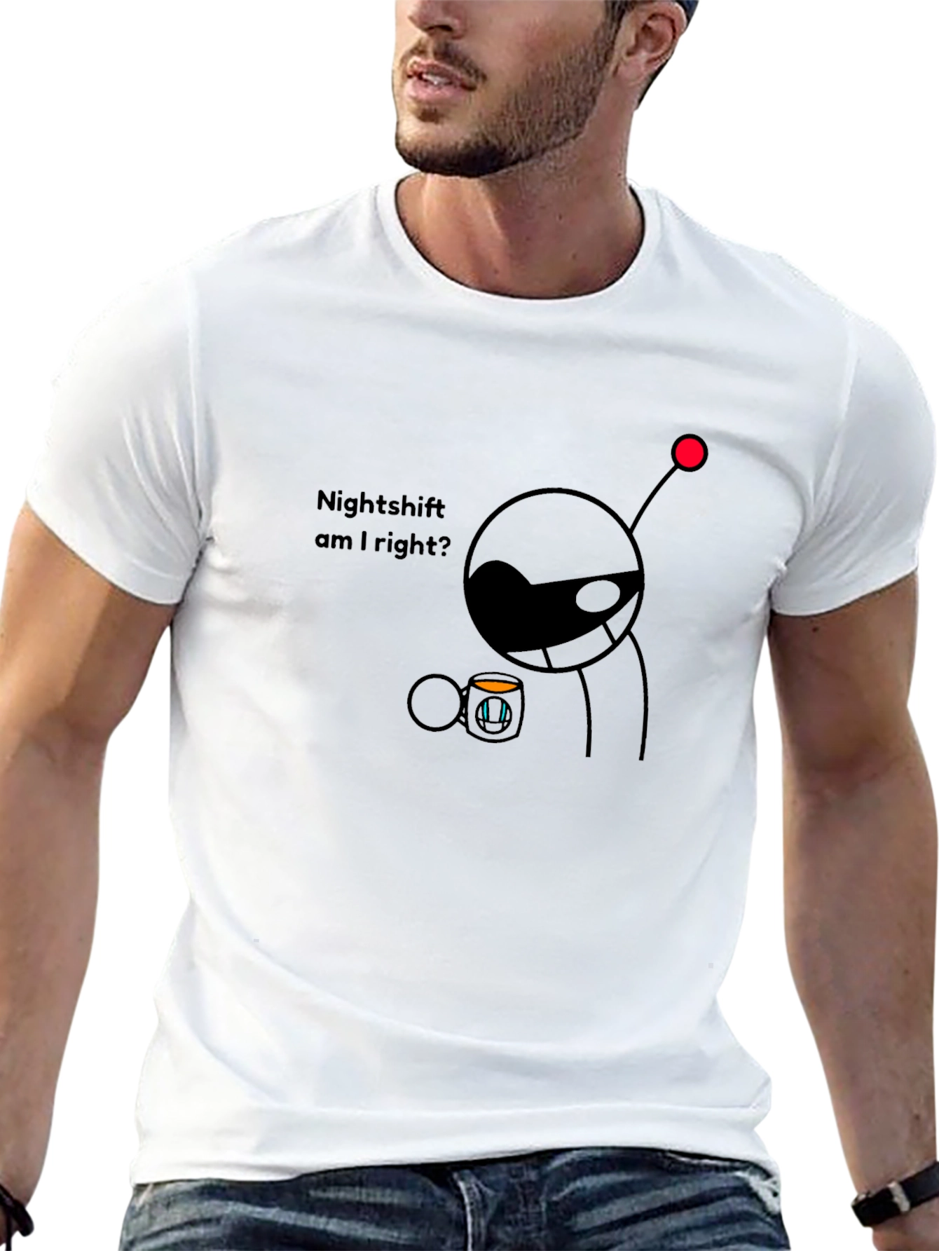 Nightshift Coffee Humor Graphic T-Shirt