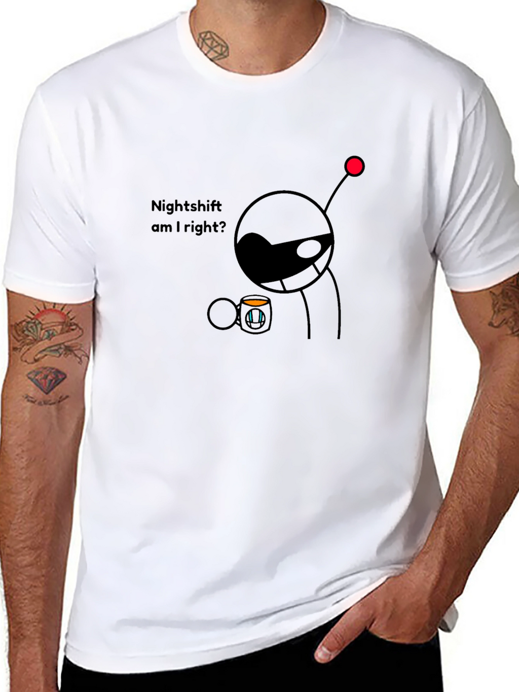 Nightshift Coffee Humor Graphic T-Shirt