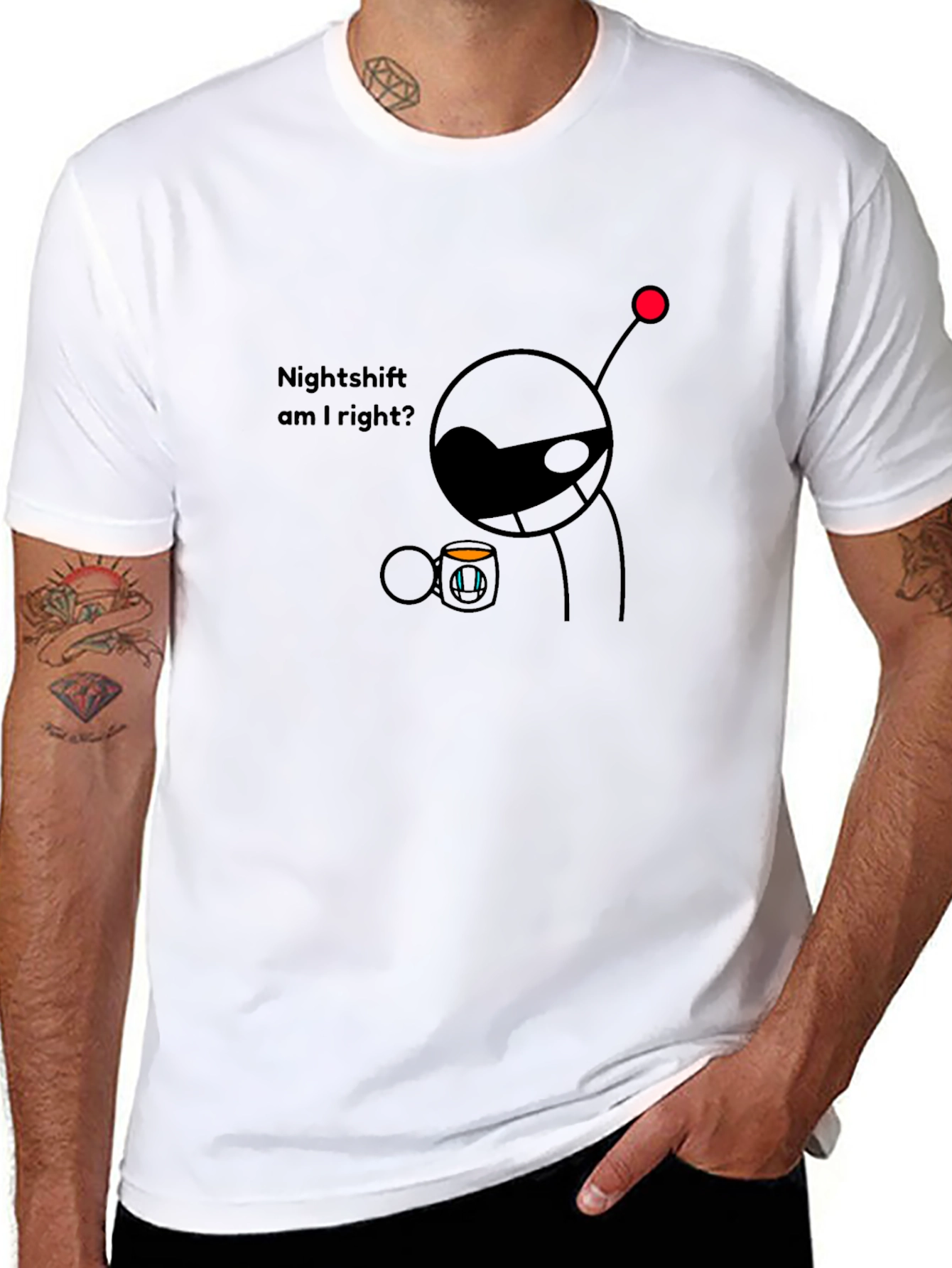 Nightshift Coffee Humor Graphic T-Shirt