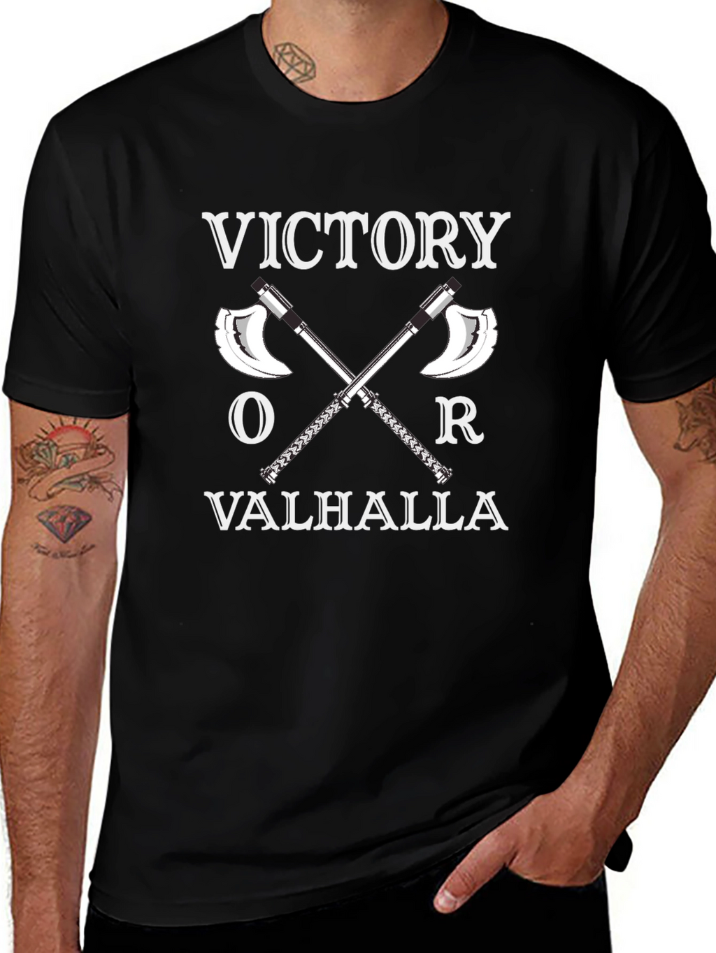 Victory or Valhalla Viking Axe T-Shirt