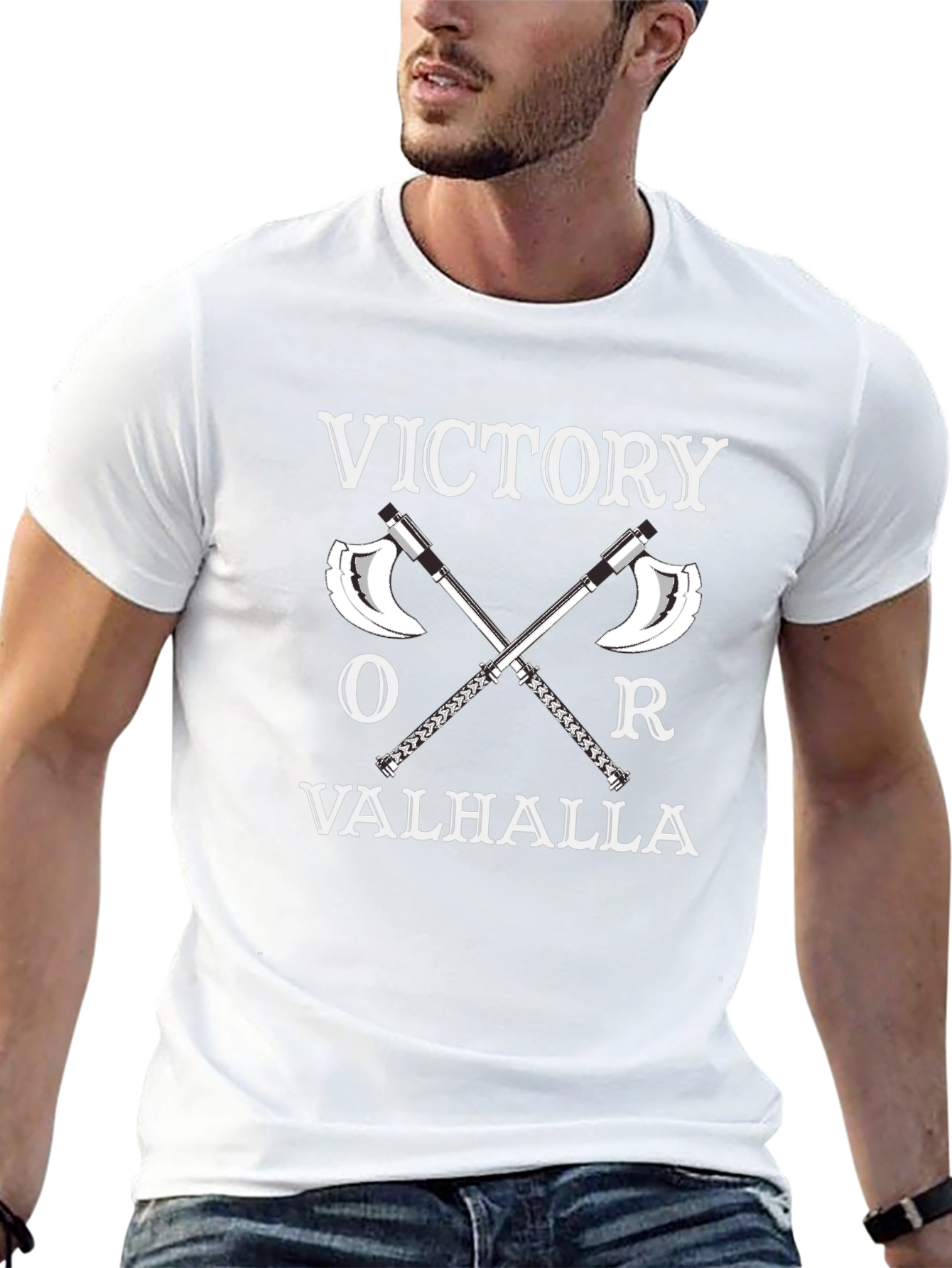 Victory or Valhalla Viking Axe T-Shirt