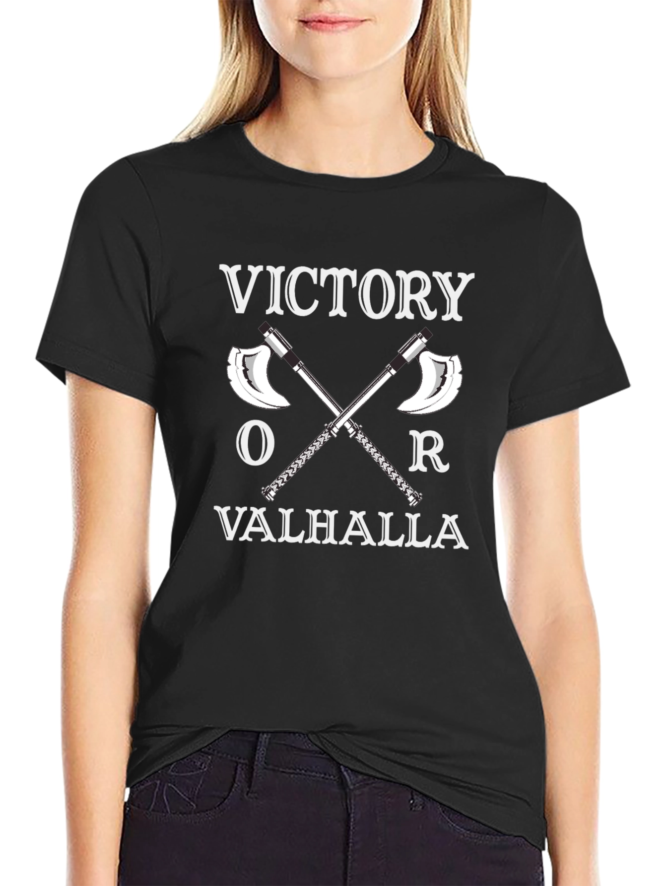 Victory or Valhalla Viking Axe T-Shirt